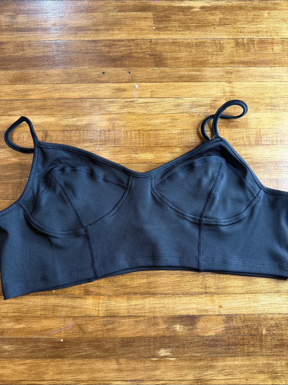 Free People Movement Black Crop Bra Top Sz Sz L (01) - Picture 3 of 5